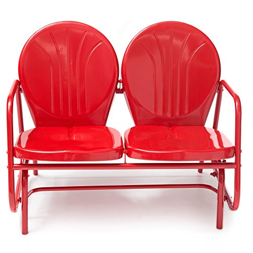 Coral Coast Vintage Retro Outdoor Glider Loveseat