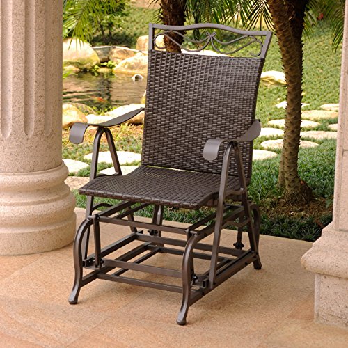 International Caravan Valencia Wicker Outdoor Glider Chair