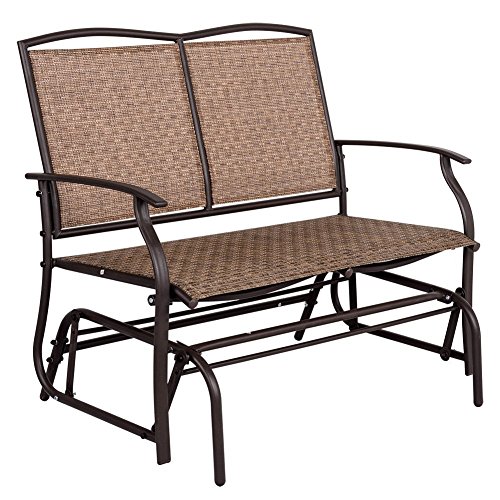 Sundale Outdoor 2 Person Loveseat Glider Bench Chair Patio Porch Swing with Rocker