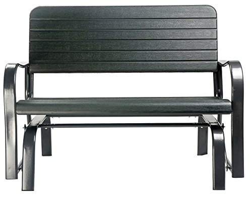 Merax 48quot Patio Garden Bench Park Yard Lovechair All Weather Outdoor Furniture Glider Bench Love Seat Lounge