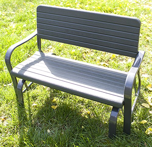 Merax 48inch Patio Garden Bench Park Yard Outdoor Furniture Glider Bench Green