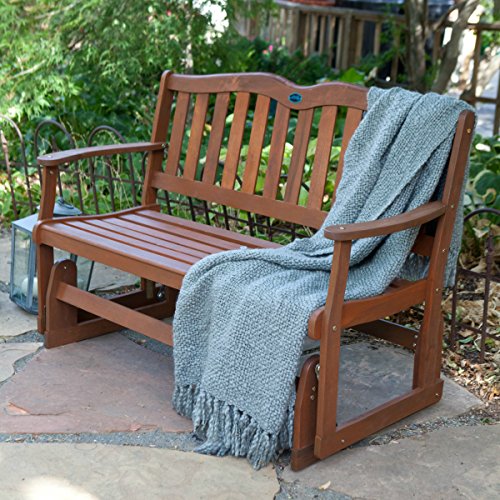 Outdoor Patio Gliders Bench Rocker Loveseat Porch Swing Wooden Glider 4 ft