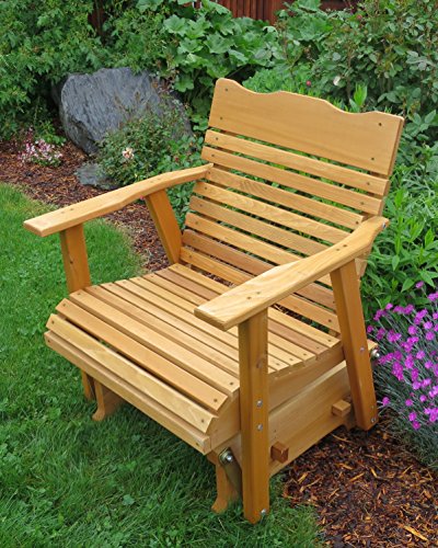 2&rsquo Cedar Porch Glider Wstained Finish Amish Crafted