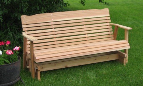 5 Natural Cedar Porch Glider Amish Crafted