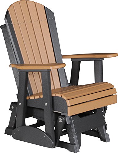 Outdoor Poly 2 Foot Porch Glider - Adirondack Design CEDARBLACK Color