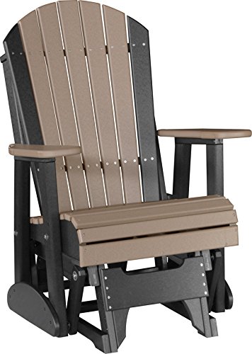 Outdoor Poly 2 Foot Porch Glider - Adirondack Design weatherwoodblack Color&hellip