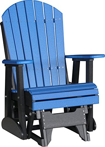 Outdoor Poly 2 Foot Porch Glider - Adirondack DesignBLUEBLACK Color