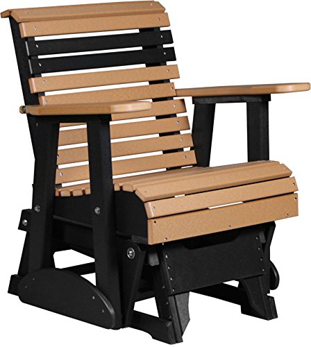 Outdoor Poly 2 Foot Porch Glider - Plain Rollback Design-cedar And Black Color