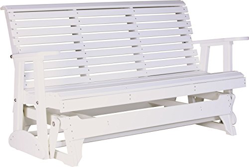 Outdoor Poly 5 Foot Porch Glider - Plain Rollback Design WHITE Color