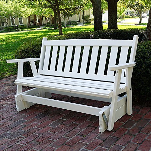 Porchgate Amish Made Mission White Porch Glider 4 Foot