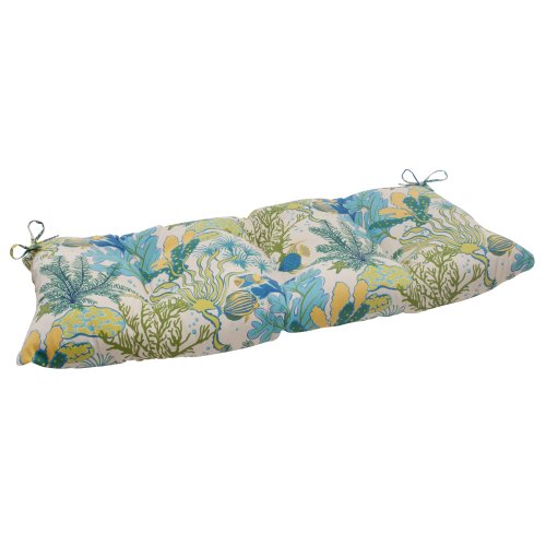 Pillow Perfect IndoorOutdoor Splish Splash Blue SwingBench Cushion