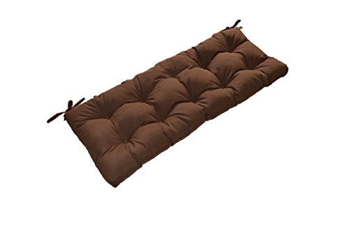 Solid Chocolate Brown Indoor  Outdoor Tufted Cushion for Bench Swing Glider - Choose Size 36 x 14