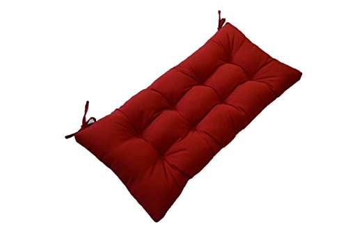 Solid Red Tufted Cushion For Bench Swing Glider Indoor  Outdoor - Choose  Select Size 58&quot X 17&quot