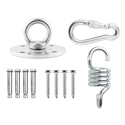 HUACHEN-LS Durable Accessory Heavy Duty 360° Swivel Swing Hangers Stainless Steel Swing Hook for Ceiling Wooden Porch Swing Hanging kit Boat Fittings Size  Rotary-Wood Installation