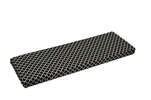 Black White Geometric Hockley Print 3&quot Thick Foam Swing  Bench  Glider Cushion With Ties - Indoor  Outdoor