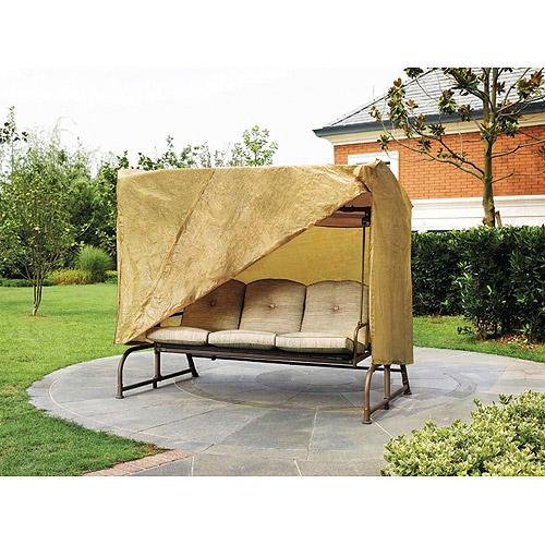 Outdoor 3 Triple Seater Hammock Swing Glider Canopy Cover All Weather Protection 87 in w x64 in d x66 in h