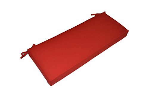 Solid Red 3&quot Thick Foam Swing  Bench  Glider Cushion With Ties And Zipper - Indoor  Outdoor Fabric - Choose