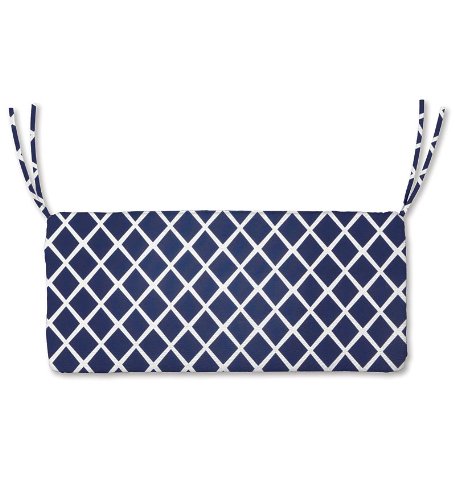 47 x 16 Weather-Resistant Outdoor Classic SwingBench Cushion in Navy Trellis