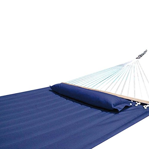Hammock Outdoor Quilted Cotton Fabric Beach Rope Hammocks Swing Bed Back Yard With Pillow New Sea Navy Blue
