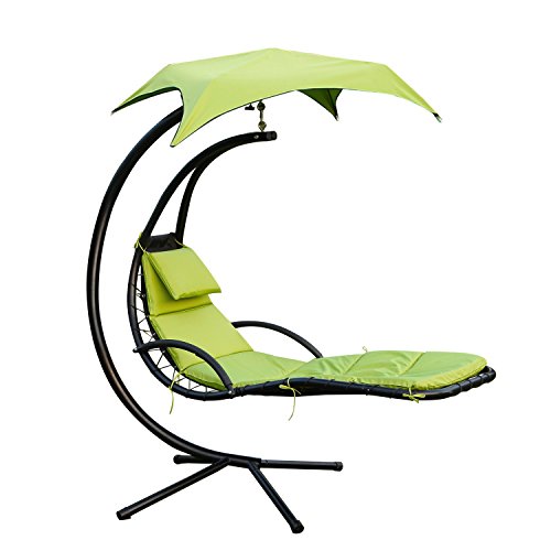 Joveco Outdoor Garden Patio Backyard Swing Fabric Arc Stand Lounger Hammock Chair