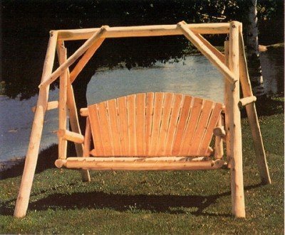 Lakeland Mills Cfu28 Cedar Log Outdoor Yard Swing 5-feet