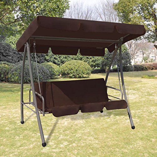 Home Garden Lawn Garden Outdoor Living Porch Swings Outdoor Swing Chair with Canopy Coffee