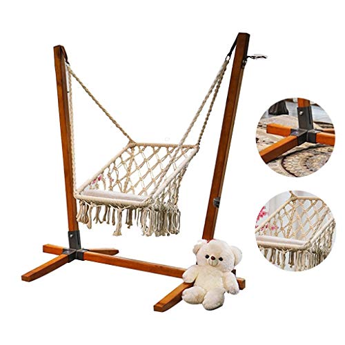 Swings Swing Outdoor Lawn Swing Adult Wooden Swing Chair Cafe Hanging Chair Lazy Bedroom Hanging Basket Color  White Size  11090150CM