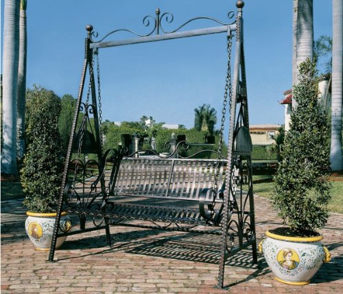 Tete Tete European French Iron Rosette Garden Porch Lawn Swing Xoticbrands