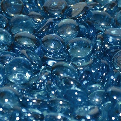 American Fireglass Fire Beads Fireplace Glass And Fire Pit Glass, 10-pound, Aqua Blue Luster