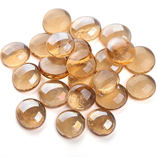 Coming Deco Glass Reflective Fire Glass Beads 10-Pound Champagne Luster