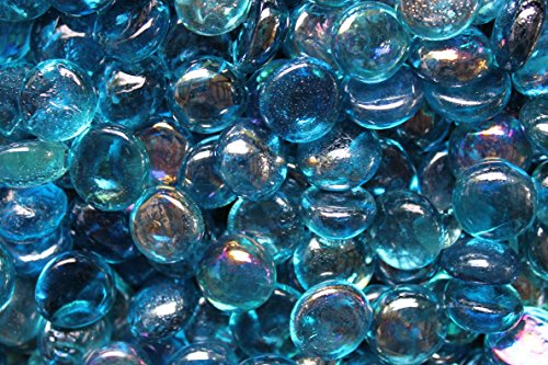 Fireglass Fire Beads Fireplace Glass And Fire Pit Glass, 10-pound, Aqua Blue Luster