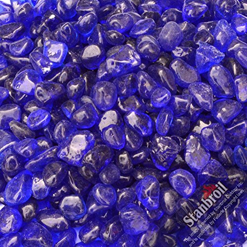 Stanbroil 10-pound Tempered Fire Glass Beads For Fireplace Fire Pit Sapphire Blue 9-12mm
