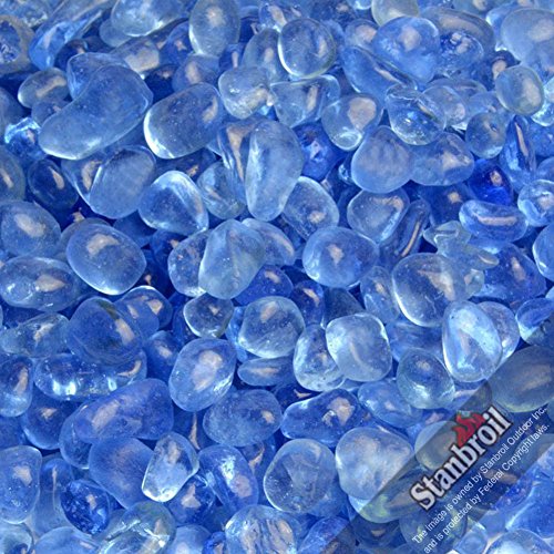 Stanbroil 10-pound Tempered Fire Glass Beads For Fireplace Fire Pit Sky Blue 9-12mm