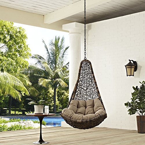 Abate Outdoor Patio Swing Chair With Stand Black Mocha