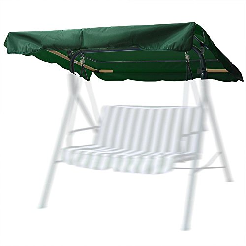 Durable Green Polyester Outdoor Patio Swing Canopy Replacement 5 12Ft Heavy Duty 66x45 Porch Lawn Top Cover Park Seat Furniture UV Water Resistant