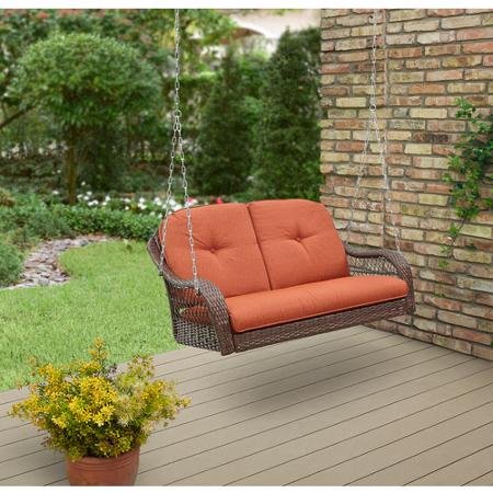 Azalea Ridge Swing 2 Seat With Uv Protection And All Weather Wicker Cover A Sturdy Steel Frame Great Complement