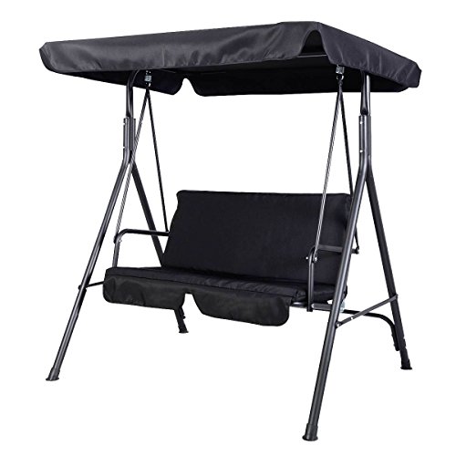 Tangkula 2 Person Outdoor Patio Canopy Swing Yard Furniture Black