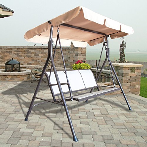 Apontus 3 Person Outdoor Patio Swing Canopy Awning Yard Furniture