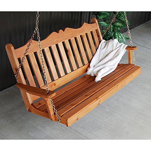 A&L Furniture Co Royal English Red Cedar Porch Swing  6 Foot Cedar Stain