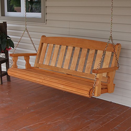 Amish Heavy Duty 800 Lb Mission 5ft Treated Porch Swing - Cedar Stain