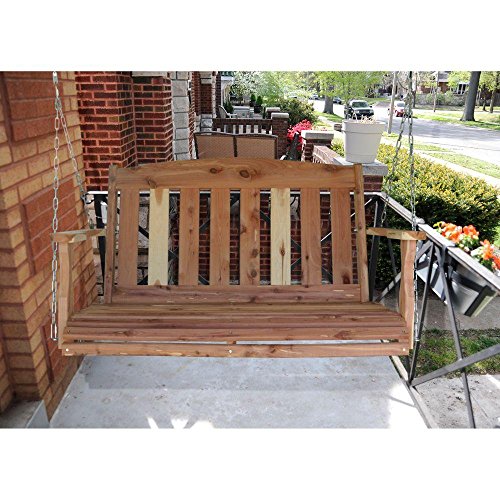 Amish Made 4 ft Unfinished Cedar Traditional Porch Patio Swing