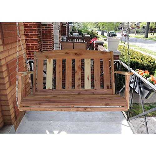 Amish Made 4 ft Unfinished Cedar Traditional Porch Patio Swing