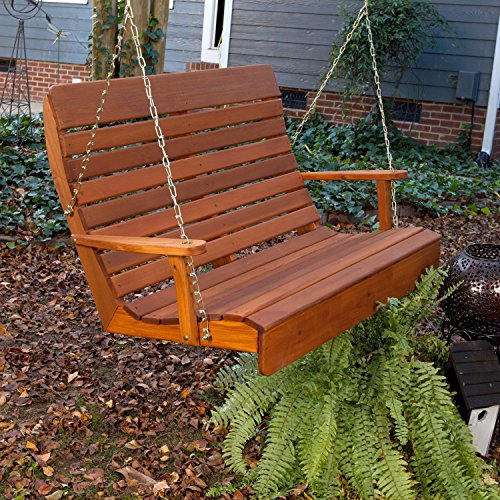 Porchgate Amish Made High Back Red Cedar Porch Swing