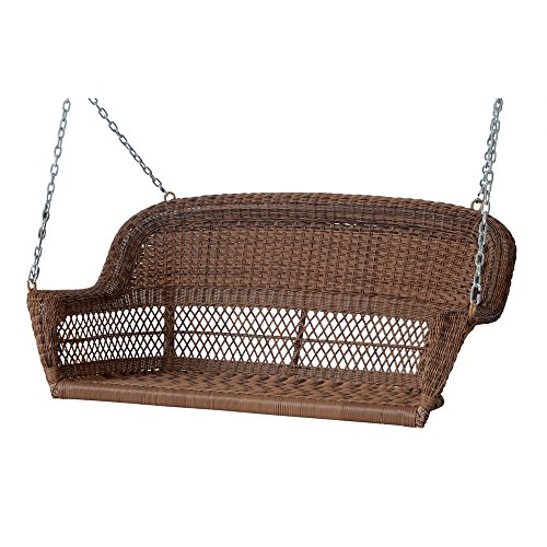 Jeco W00205S-C Honey Resin Wicker Porch Swing