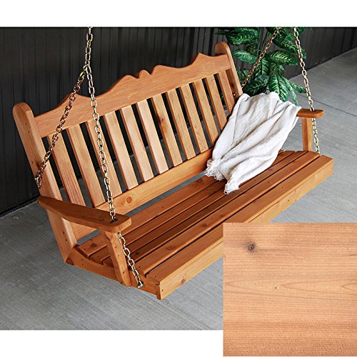 A&ampl Furniture Co Royal English Red Cedar Porch Swing  5 Foot Unfinished