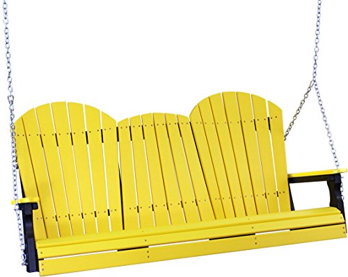 Outdoor Poly lumber wood 5 Foot Porch Swing - Adirondack Design-Yellow Color