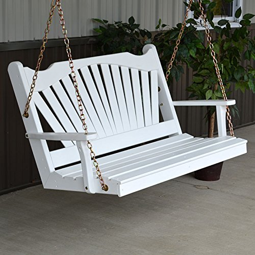 A&ampl Furniture Co Fanback Porch Swing 4 Foot White Paint