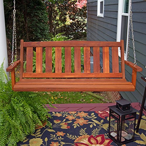 Porchgate Amish Made Mission Red Cedar Porch Swing 4 Foot