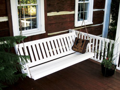 Traditional English 4ft Porch Swing - Amish Made - 4 foot Painted White