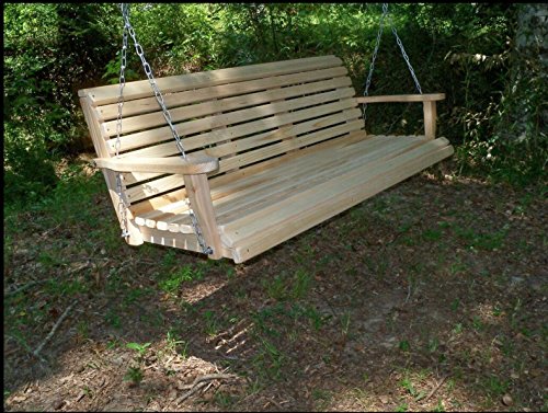 5 Five Feet Ft Made In The Usa Rot Resistant Cypress Lumber Roll Back Porch Swing With Swing-mate&trade Comfort Springs
